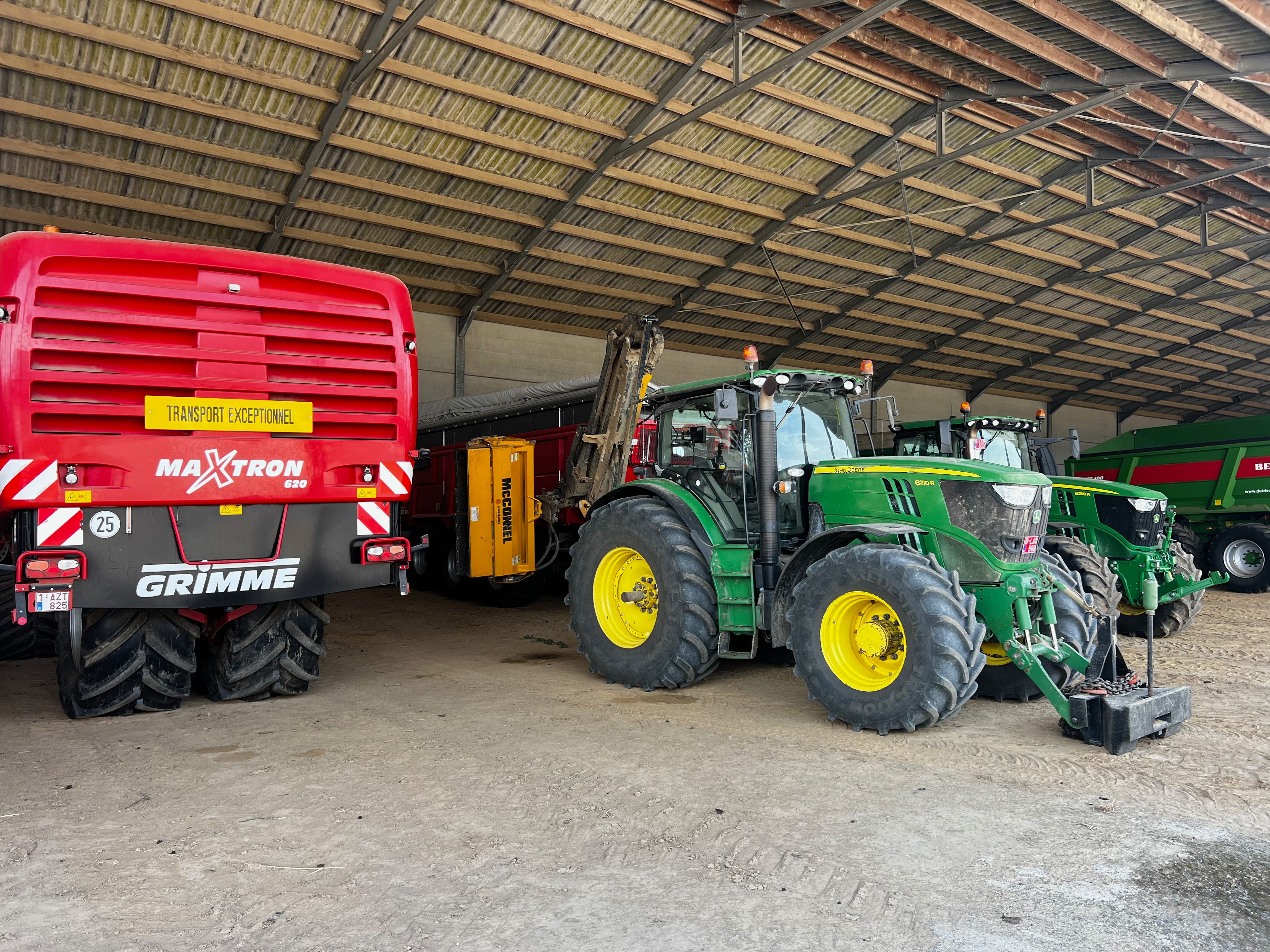 Agricultural machinery staged for export
